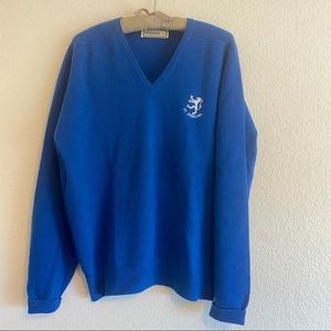 Glenmac Scotland Wool  St Andrew Sweater Blue Golf